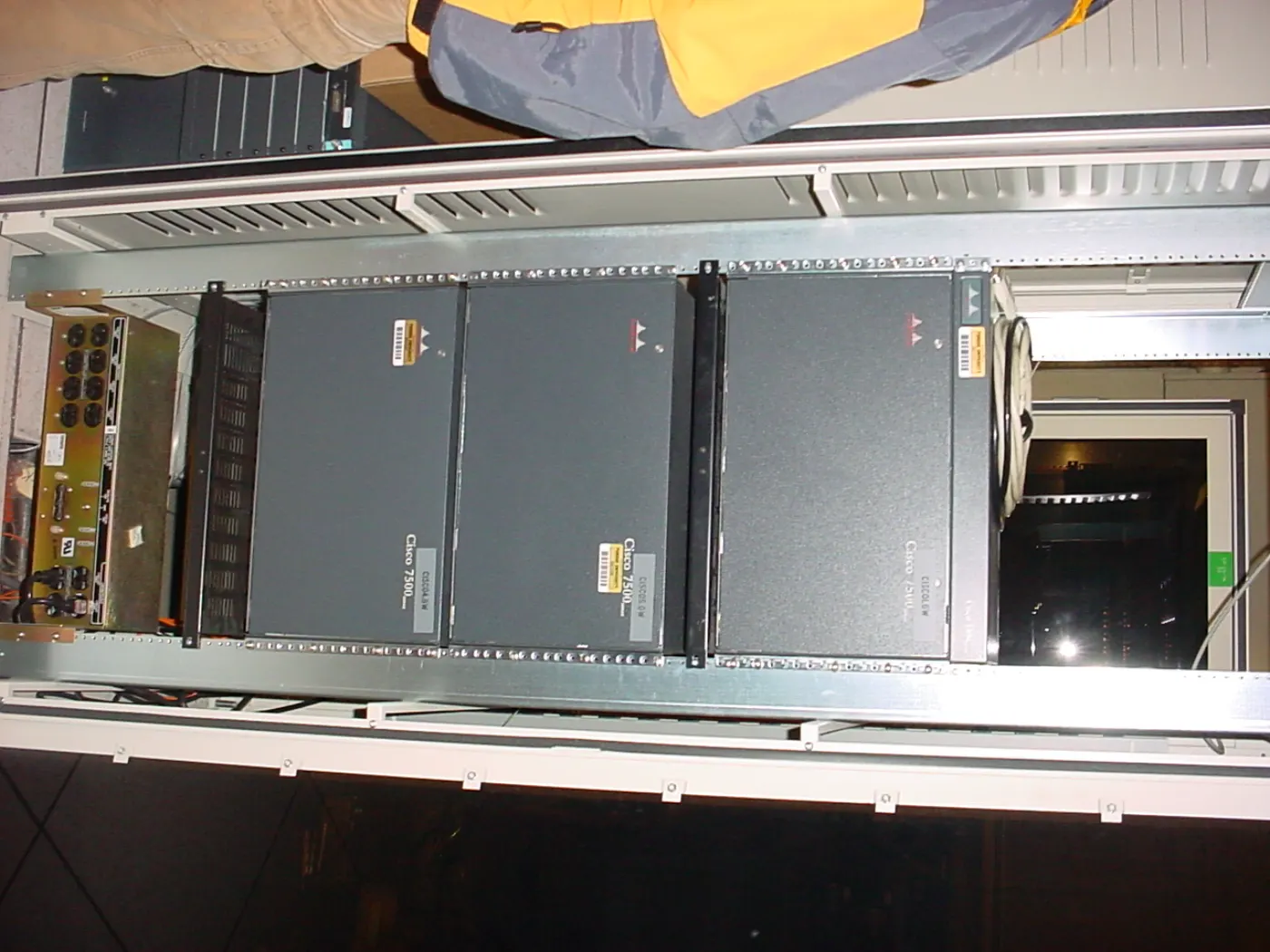 Network core rack image for FortiGate site-to-site VPN setup