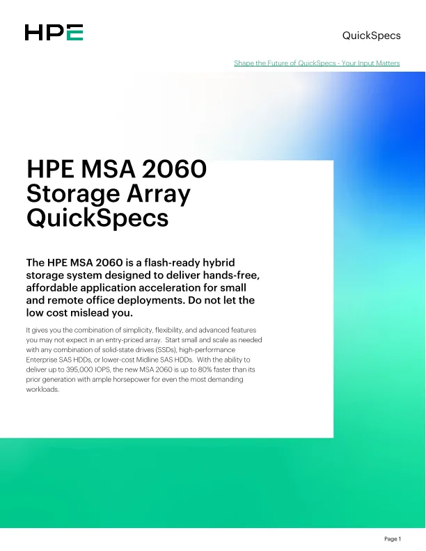 HPE MSA 2060